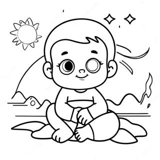 หน้าระบายสีเบบี้โมเสส ระบายสี รูปภาพ