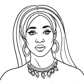 Cardi B ระบายสี รูปภาพ