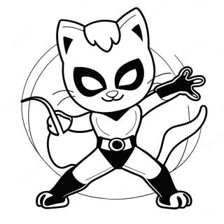 หน้าเพจระบายสี Cat Noir ที่มีพลังพิเศษ ระบายสี รูปภาพ