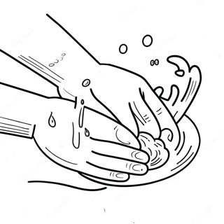 หน้าระบายสีการล้างมือ ระบายสี รูปภาพ