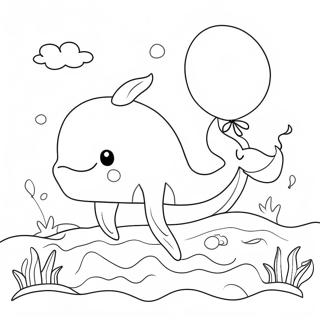 ปลาวาฬน่ารัก หน้าระบายสี