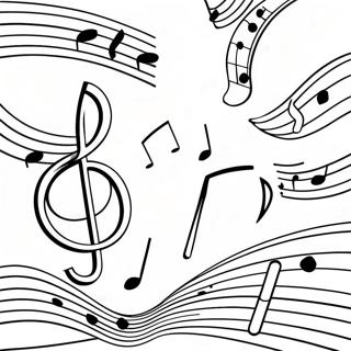 หน้าระบายสีโน้ตเพลงติ๊กต๊อกที่มีสีสัน ระบายสี รูปภาพ