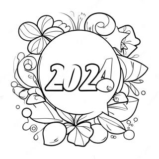 หน้าระบายสีปีใหม่ 2024 ระบายสี รูปภาพ