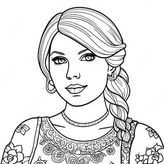 Taylor Swift Folklore ระบายสี รูปภาพ